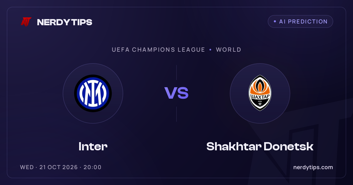 Inter vs Shakhtar Donetsk Speltips
