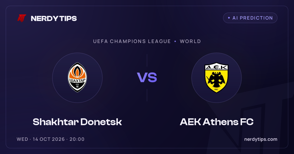 Shakhtar Donetsk vs AEK Athens FC Typy